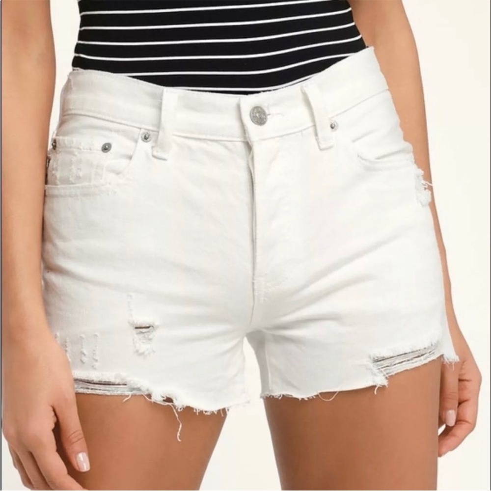 NWT Free People White Sofia Cutoff Denim Shorts size 30 We The Free